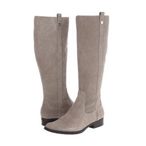Calvin Klein Talloria suede taupe gray tall boots 8.5 (fit like size 8)